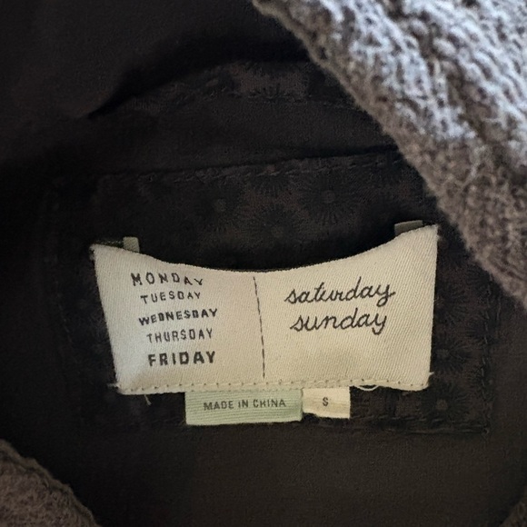 Anthropologie Saturday Sunday Dark Gray Cotton Textured Jacket - Picture 10 of 13